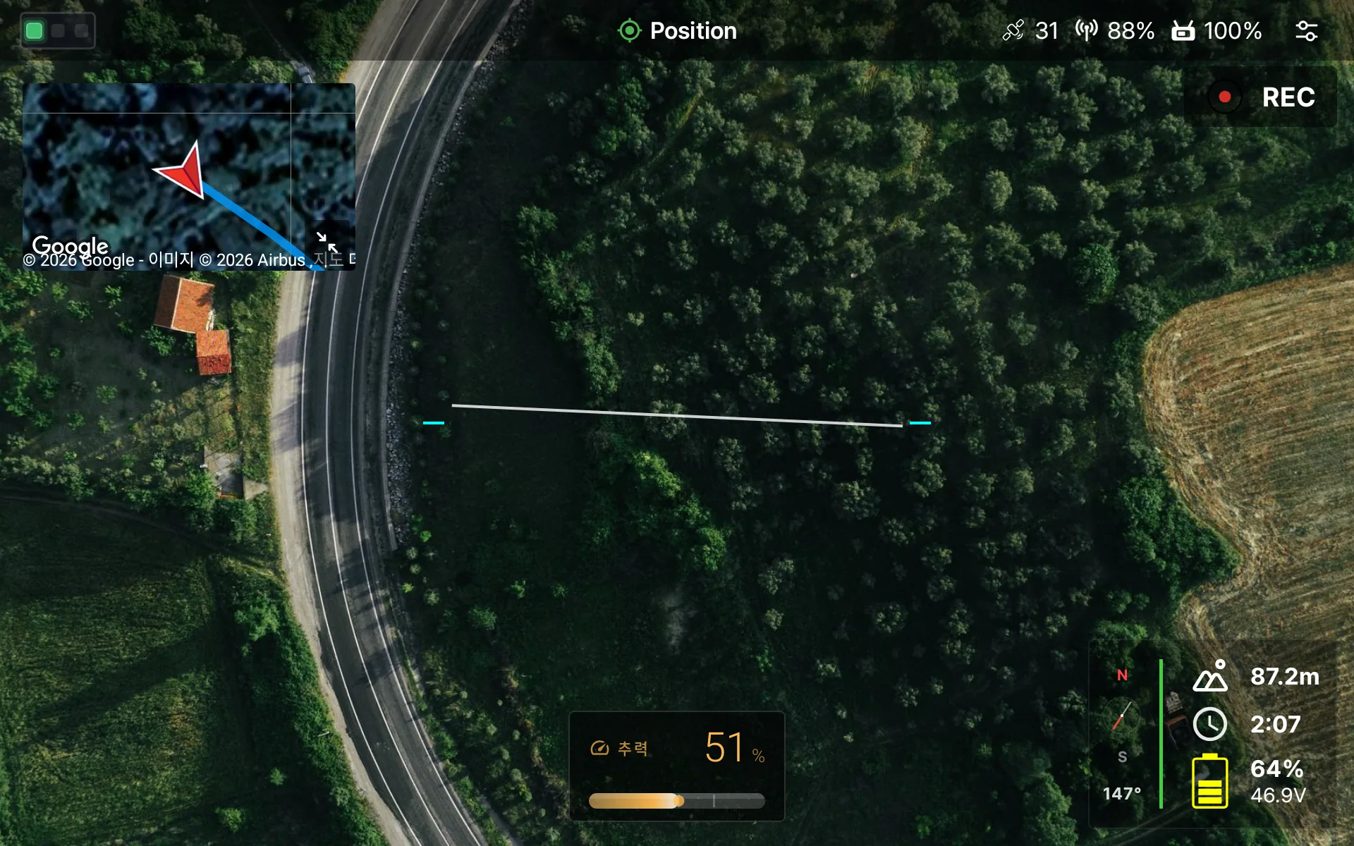 실시간 비행 HUD